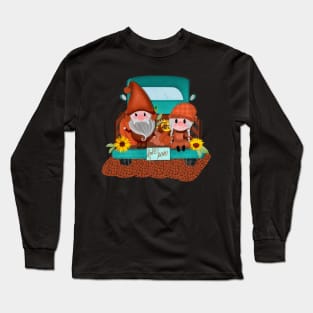 Fall truck with gnomes Long Sleeve T-Shirt